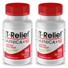 MediNatura T-Relief Pain bottle front showcases natural ingredients for muscle and joint comfort.