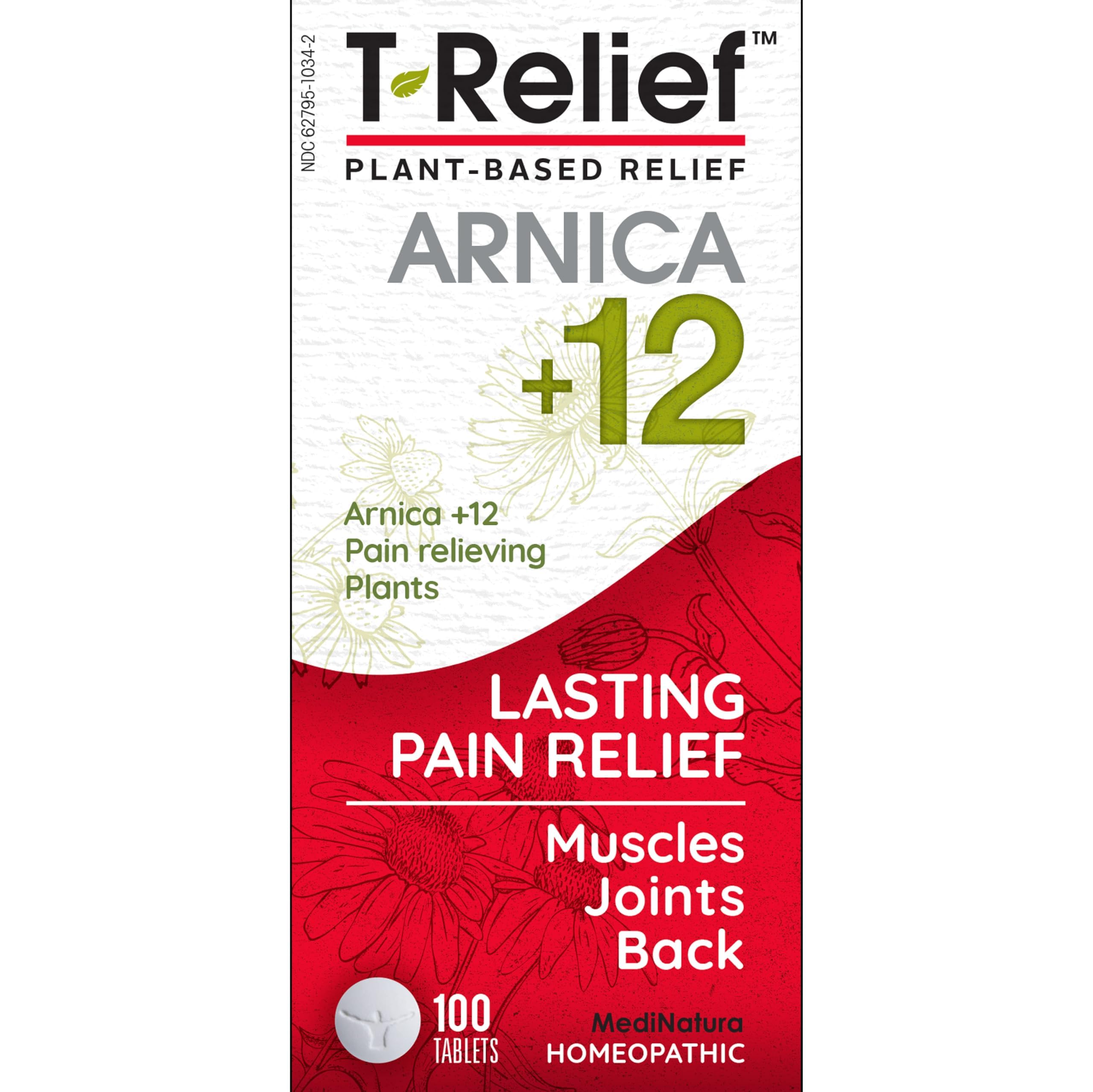MediNatura T-Relief Pain safe-use guidance on packaging.