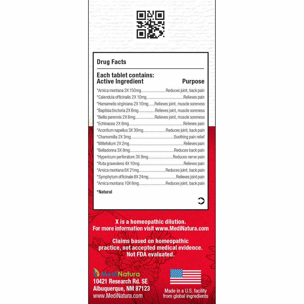 MediNatura T-Relief Pain tablets chewed offer fast, convenient relief on the go.