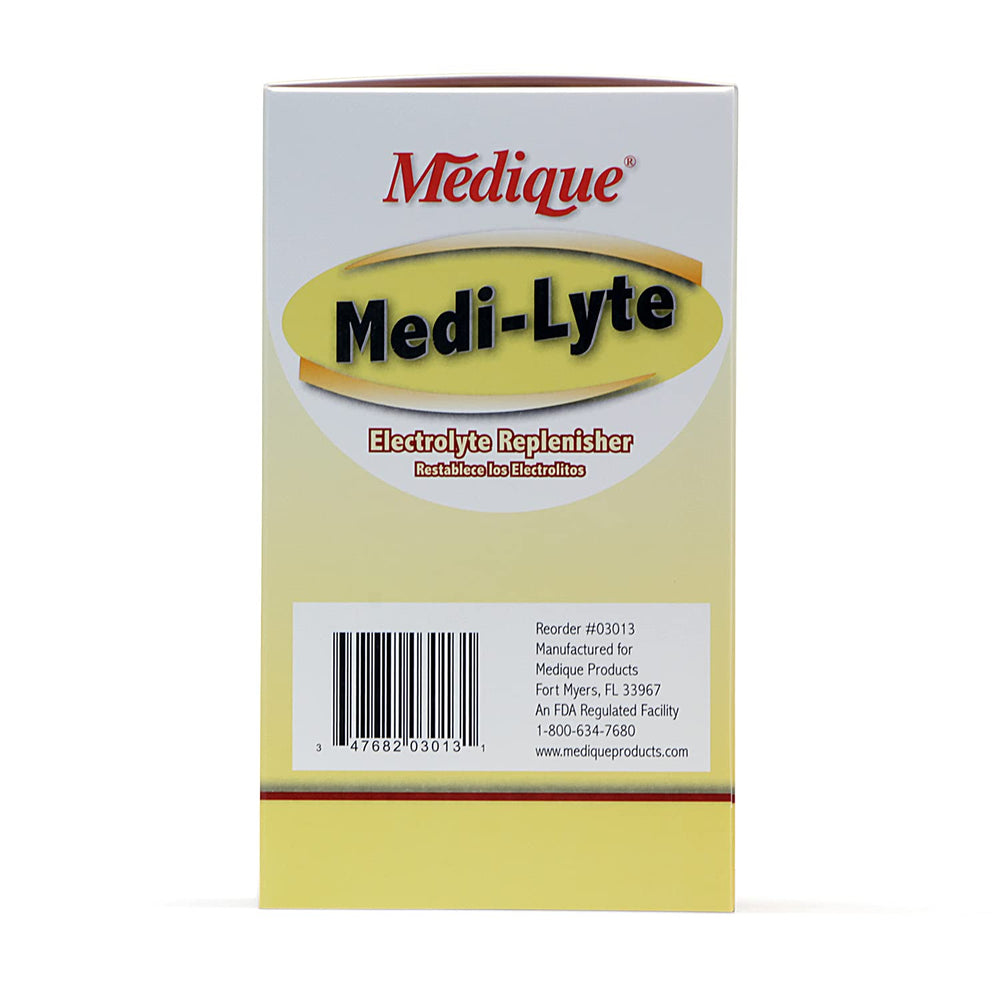 First aid kit dispenser box with Medi-Lyte tablets