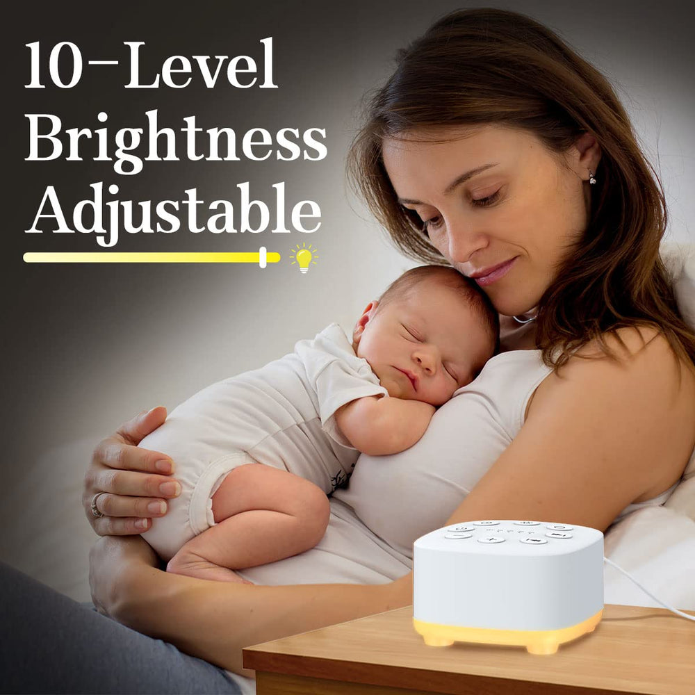 Meditation white noise machine compact size demonstrates travel-friendly design