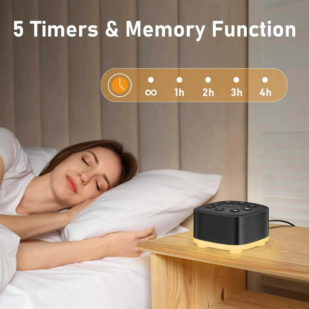 Meditation White Noise Machine night light provides gentle illumination for bedtime routines.