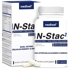 MEDIWEL N-Stac2 bottle with label and 60 capsules