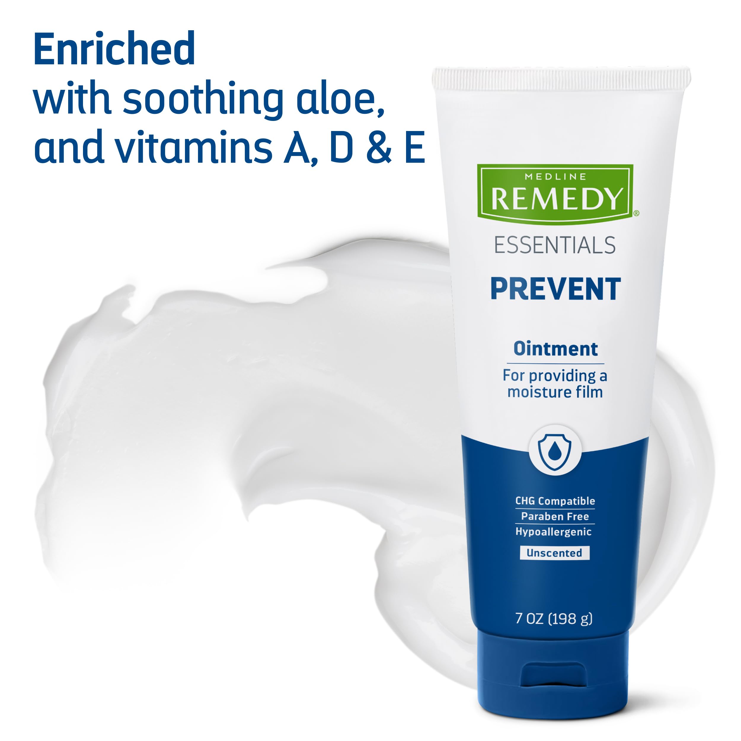 Medline Remedy Essentials Ointment Vitamins A D E highlights nourishing skin.