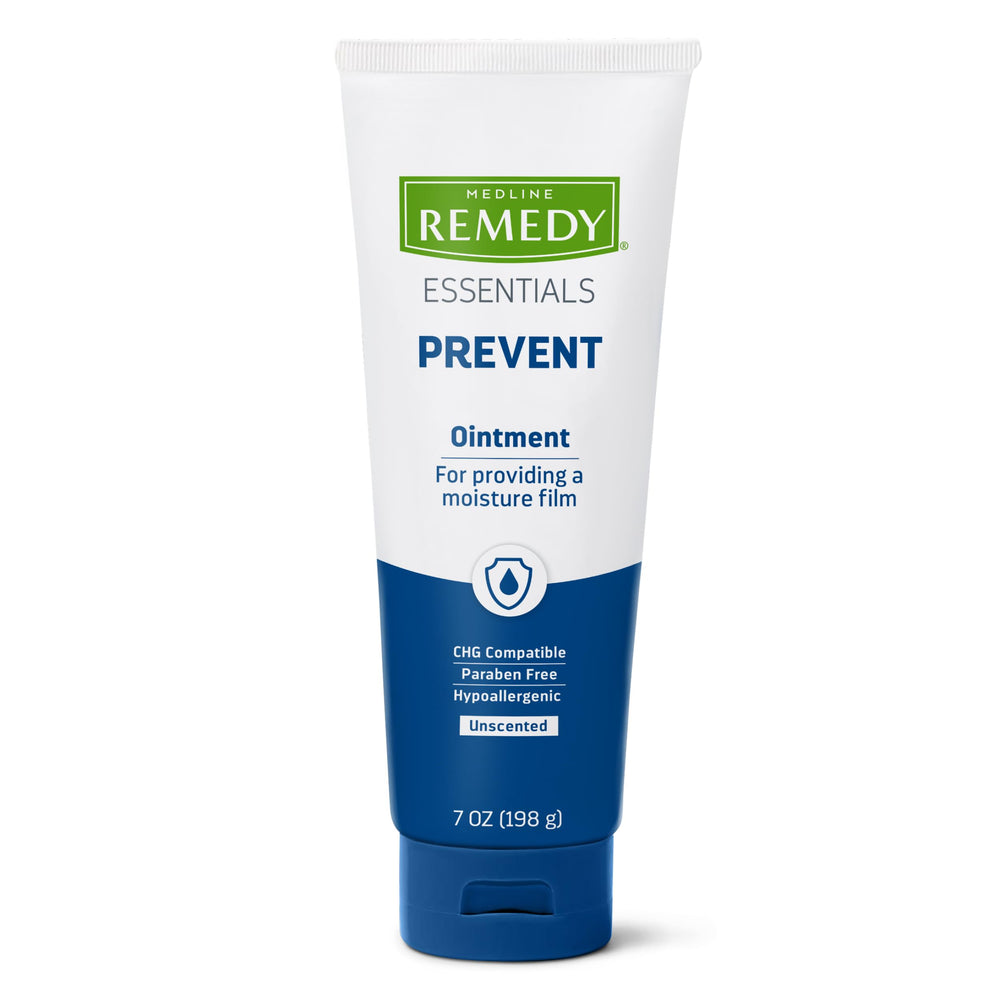Medline Remedy Essentials Ointment tube shown, unscented skin protection.