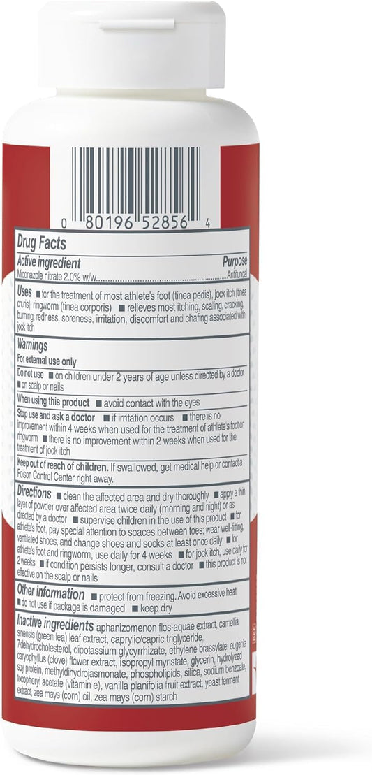 Close-up of flowing powder texture from Medline Phytoplex bottle for breathable coverage.
