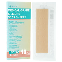 MEDLOT silicone scar sheets pack shows soft texture for comfortable scar care.