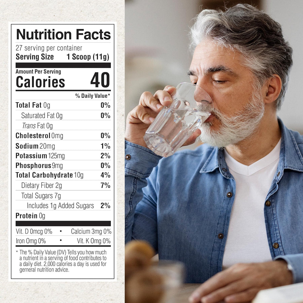 Medtrition Banatrol prebiotics powder scoop highlighting gut health support.
