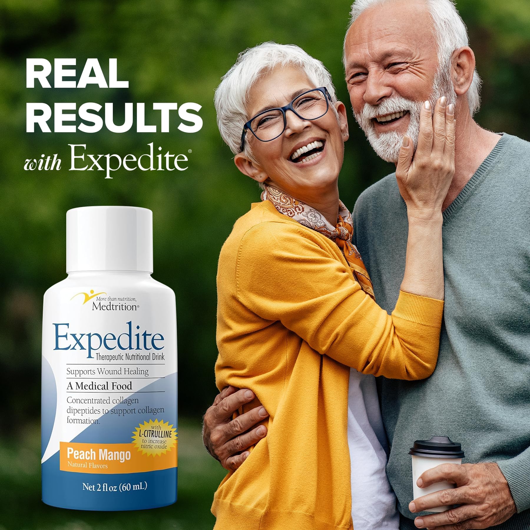 Nutrition facts panel for Expedite Liquid Collagen Peach Mango