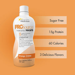 Medtrition ProSource NoCarb Orange Creme flavor close-up highlighting flavor and sugar-free formula