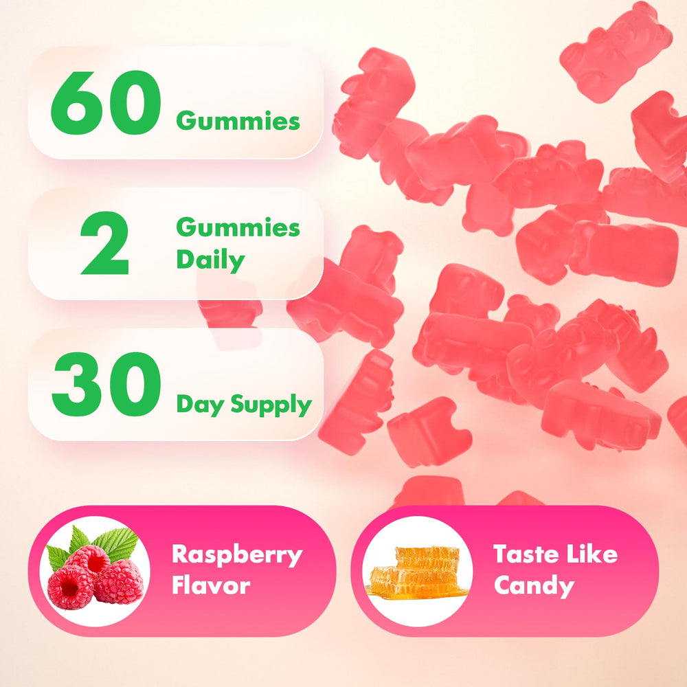 Raspberry-flavored 5-MTHF gummies for easy intake