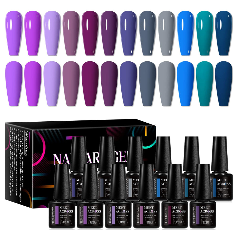 MEET ACROSS 12 colors palette offers versatile shades for year‑round nails