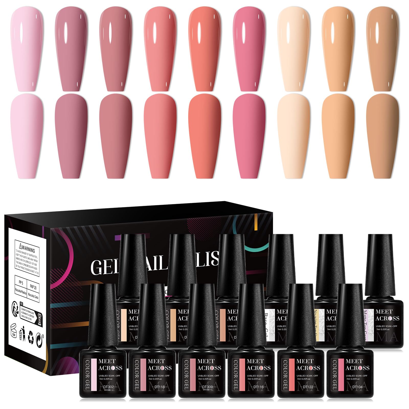 MEET ACROSS 12pc gel polish swatches show versatile shades for year-round manicures