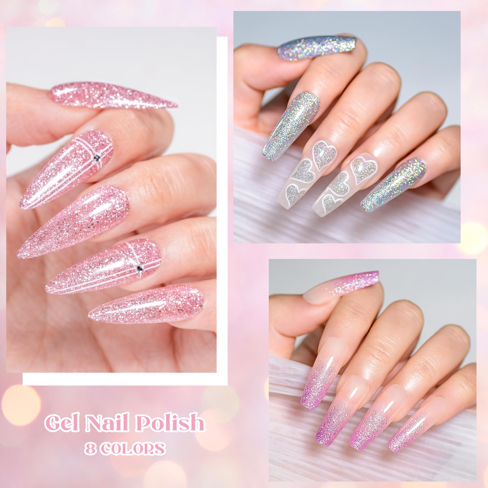 MEET ACROSS neon pink 7ml bottle showing reflective sparkle under flash.
