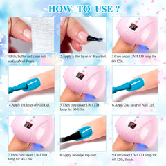 MEET ACROSS blue glitter gel nail polish provides vibrant color and lasting shine