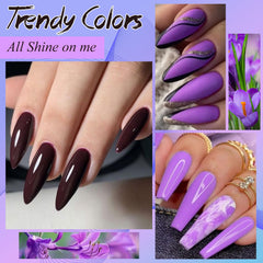 MEET ACROSS color swatch palette for selecting shades before gel application.