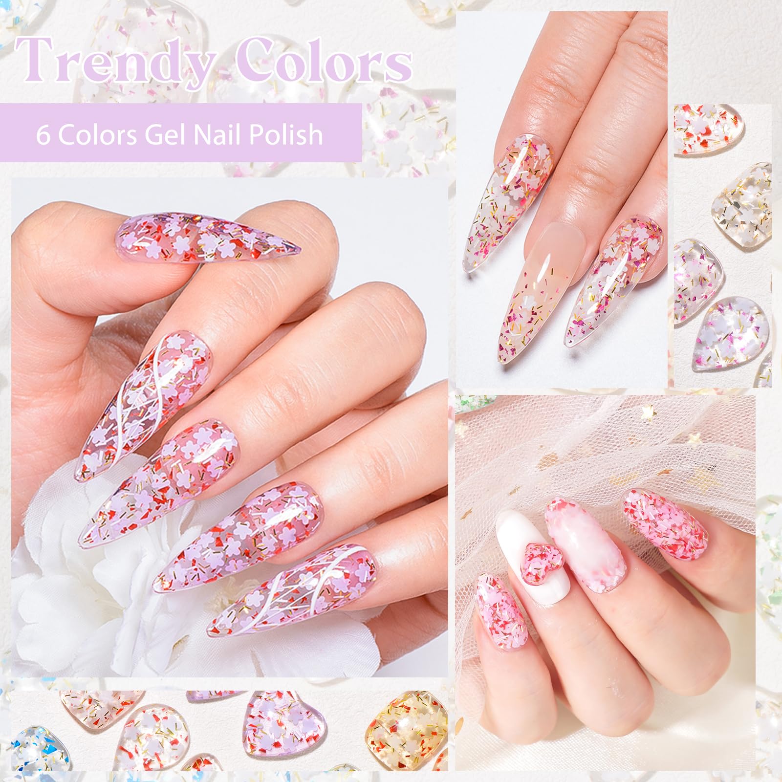 MEET ACROSS jelly gel finish shown on nails with lasting shine.