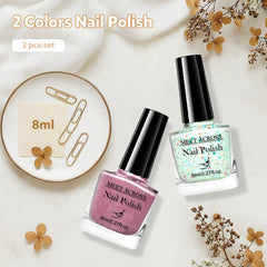 MEET ACROSS nail polish set finished manicure on nails shows glossy, long-lasting color.