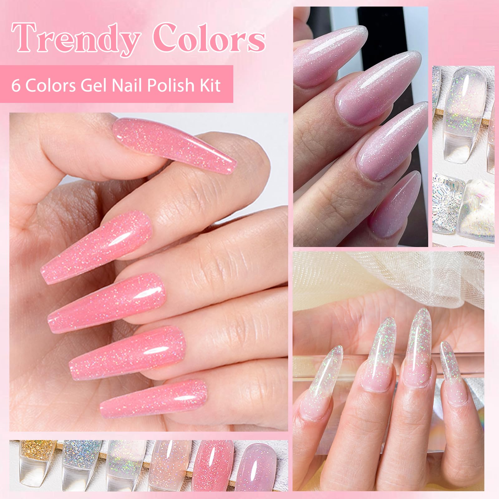 MEET ACROSS Poly Gel Set step-by-step instructions sheet included.