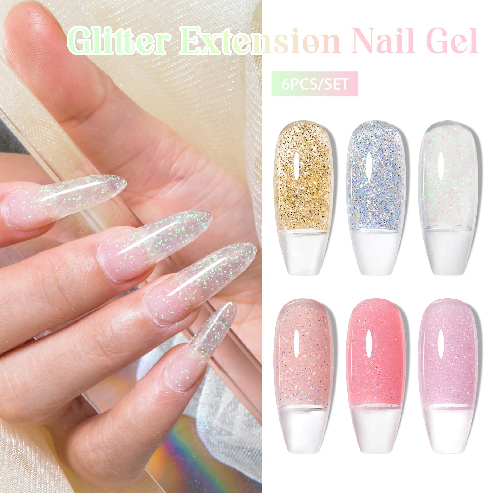 MEET ACROSS Poly Gel Set under a nail lamp showing quick cure.