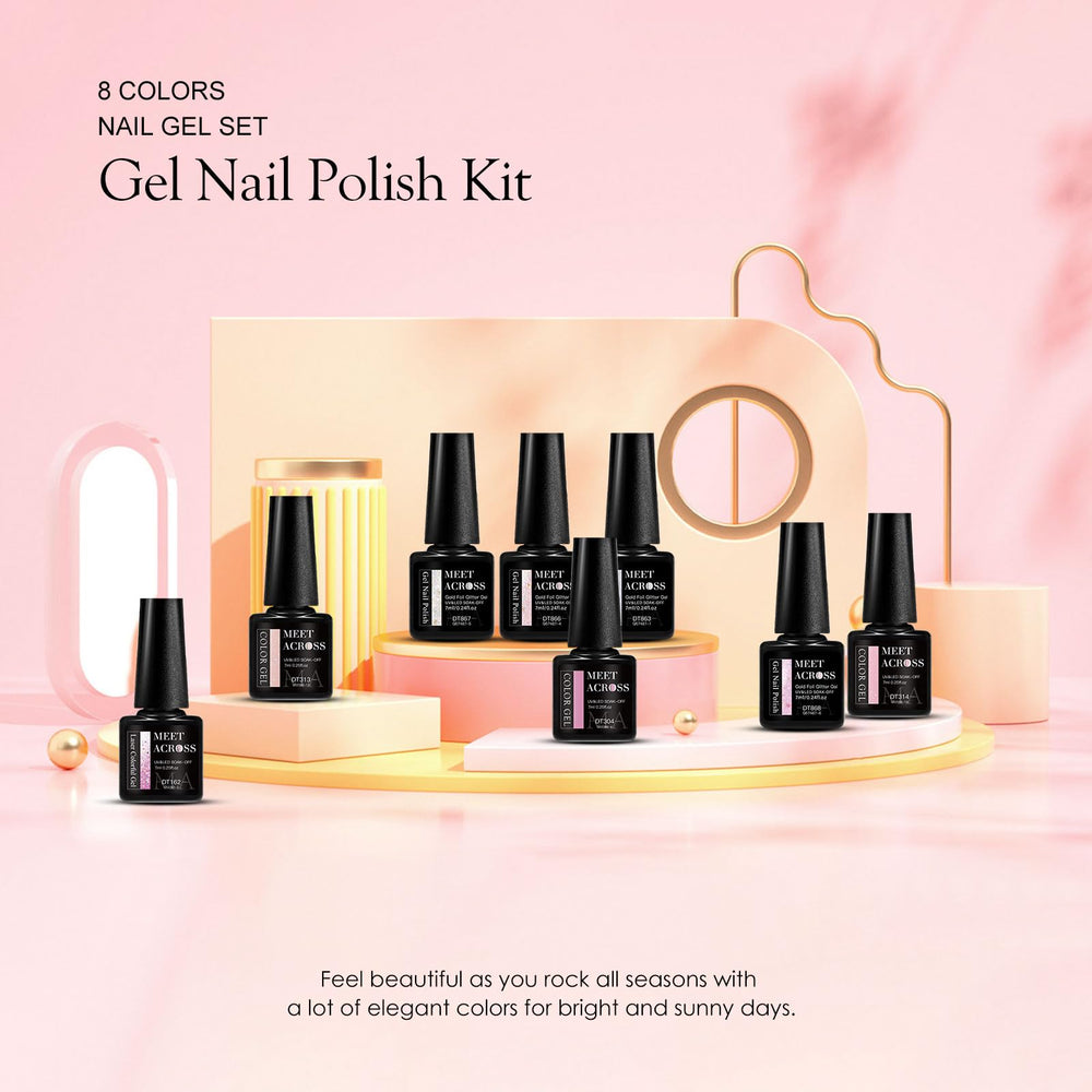 Meet Across purple and gold glitter gel polish for festive nails