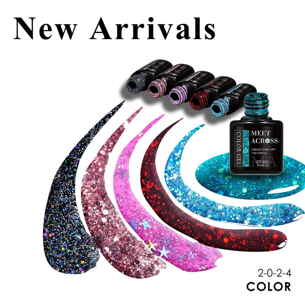 MEET ACROSS red glitter gel nail polish delivers bold sparkle for party nails