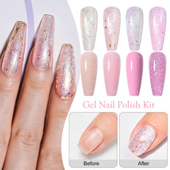 Meet Across yellow glitter gel polish for bright manicure looks