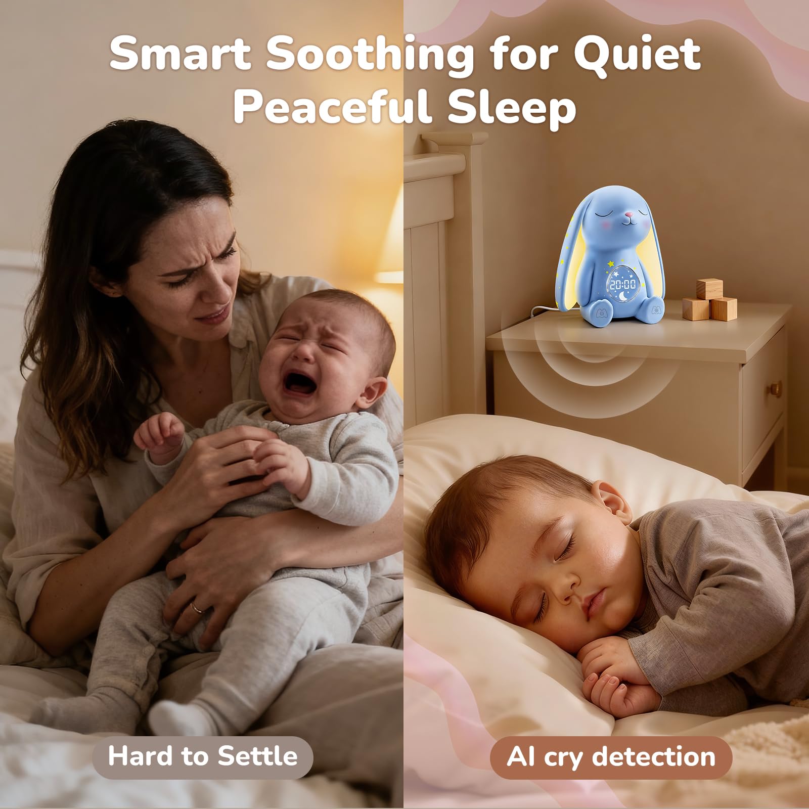 Mewaii 360-degree night light providing soft ambient color options.
