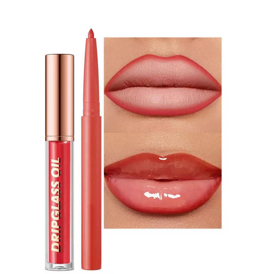 Mefyhtune red lip liner gloss set packaging, quick defined lip look ready.