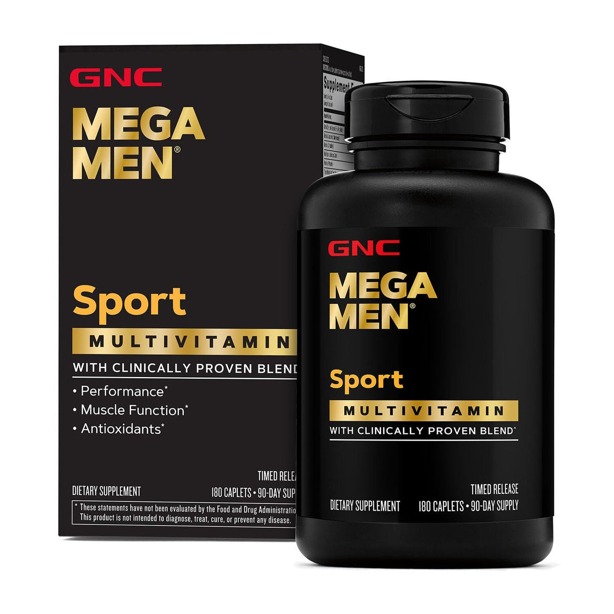 Mega Men Sport Multivitamin Caplets bottle front view