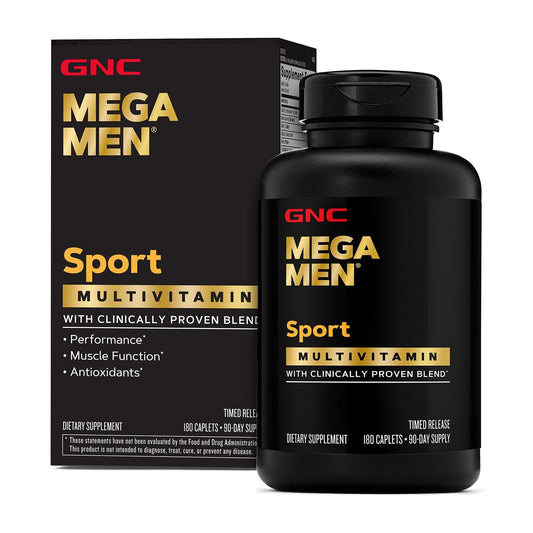 Mega Men Sport Multivitamin Caplets bottle front view