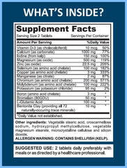 Close-up of Mega Minerals label showing 72 trace minerals