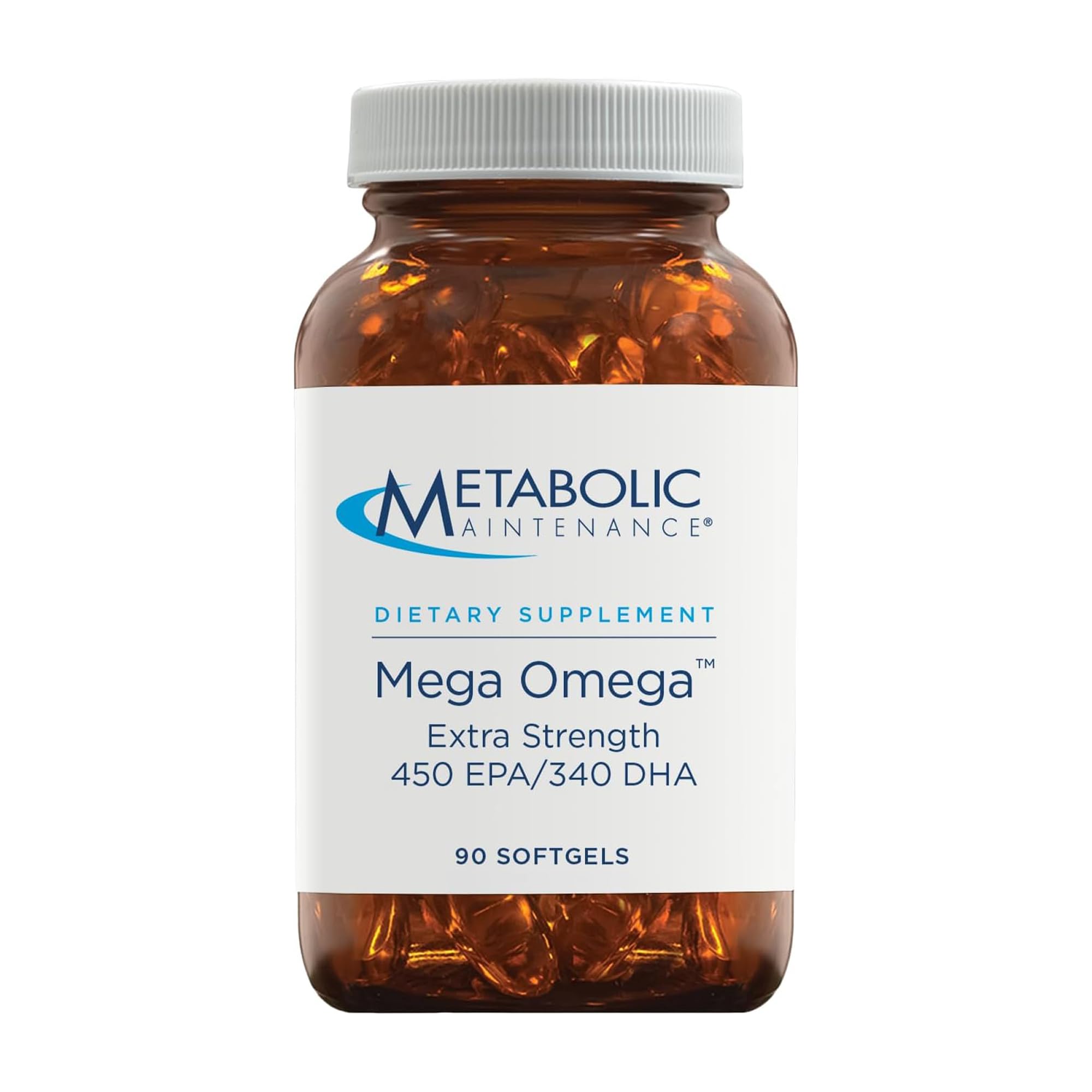 Bottle of Metabolic Maintenance Mega Omega Extra Strength 90 softgels