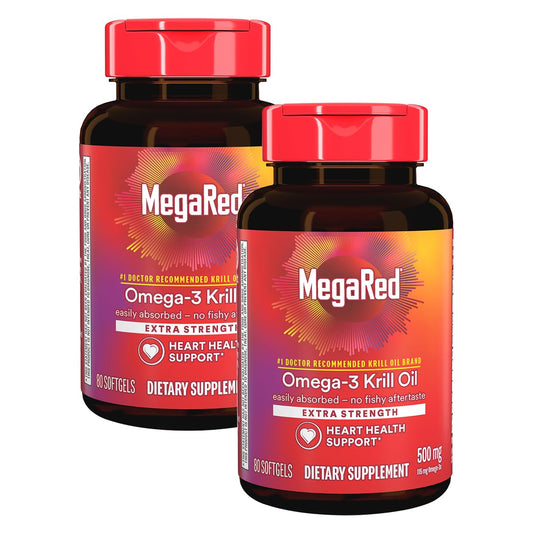 MegaRed krill oil 500mg bottle with EPA and DHA