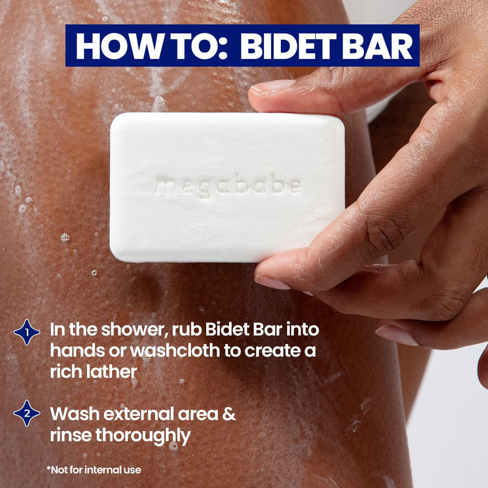 Megababe Bidet Bar dermatologist and gynecologist approved image for external use.
