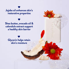 Megababe Bidet Bar hand-wash-application shows easy lather before rinsing.