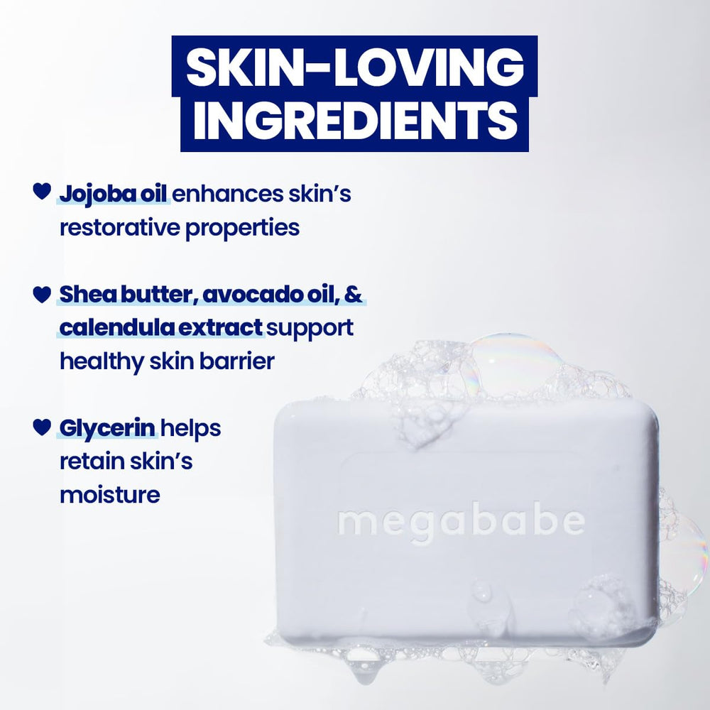 Megababe Bidet Bar pH-balanced image demonstrates balance during cleansing.