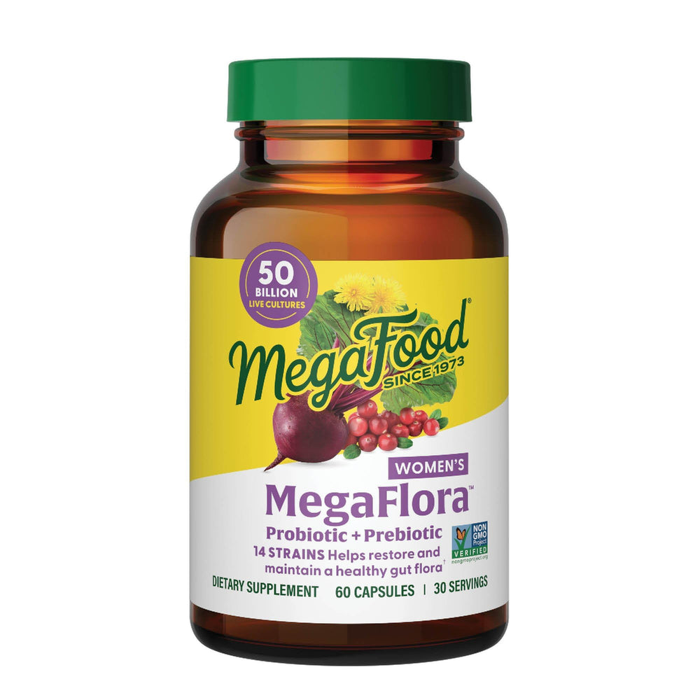 MegaFood MegaFlora Probiotics for Women bottle and capsules