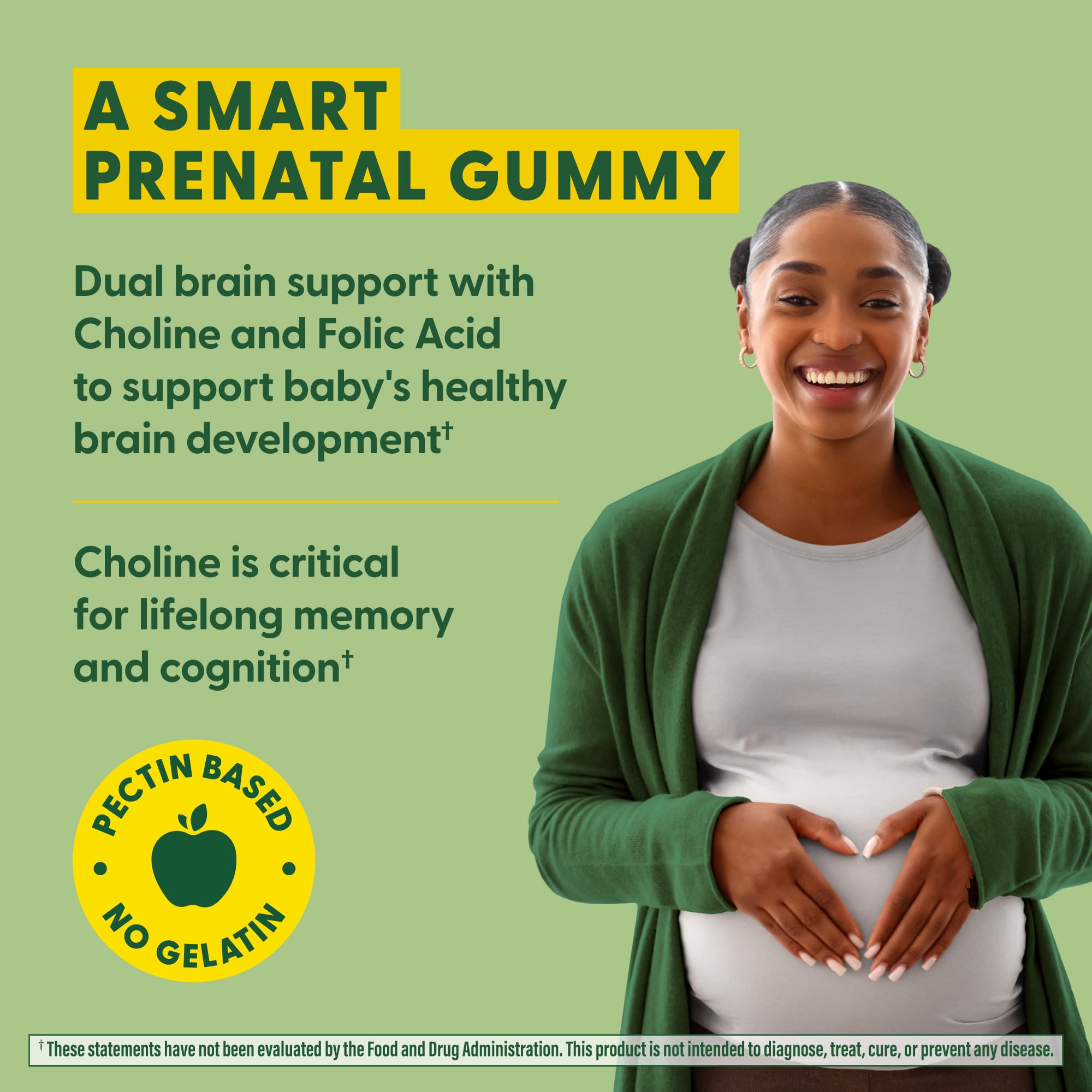 Front label highlighting folic acid and choline