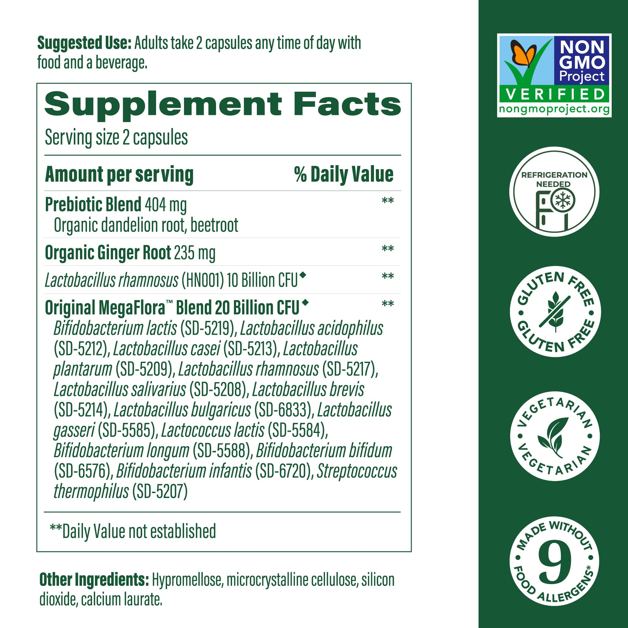 Product label highlighting 30 billion CFU per serving