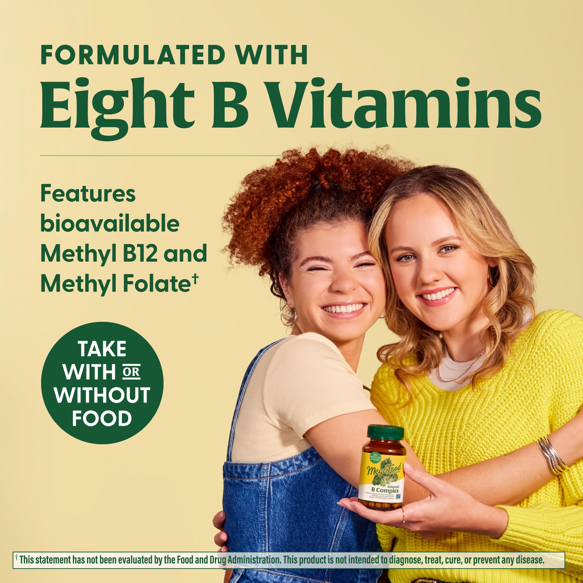 Real-food ingredients used in MegaFood Balanced B Complex (brown rice, kale, broccoli)