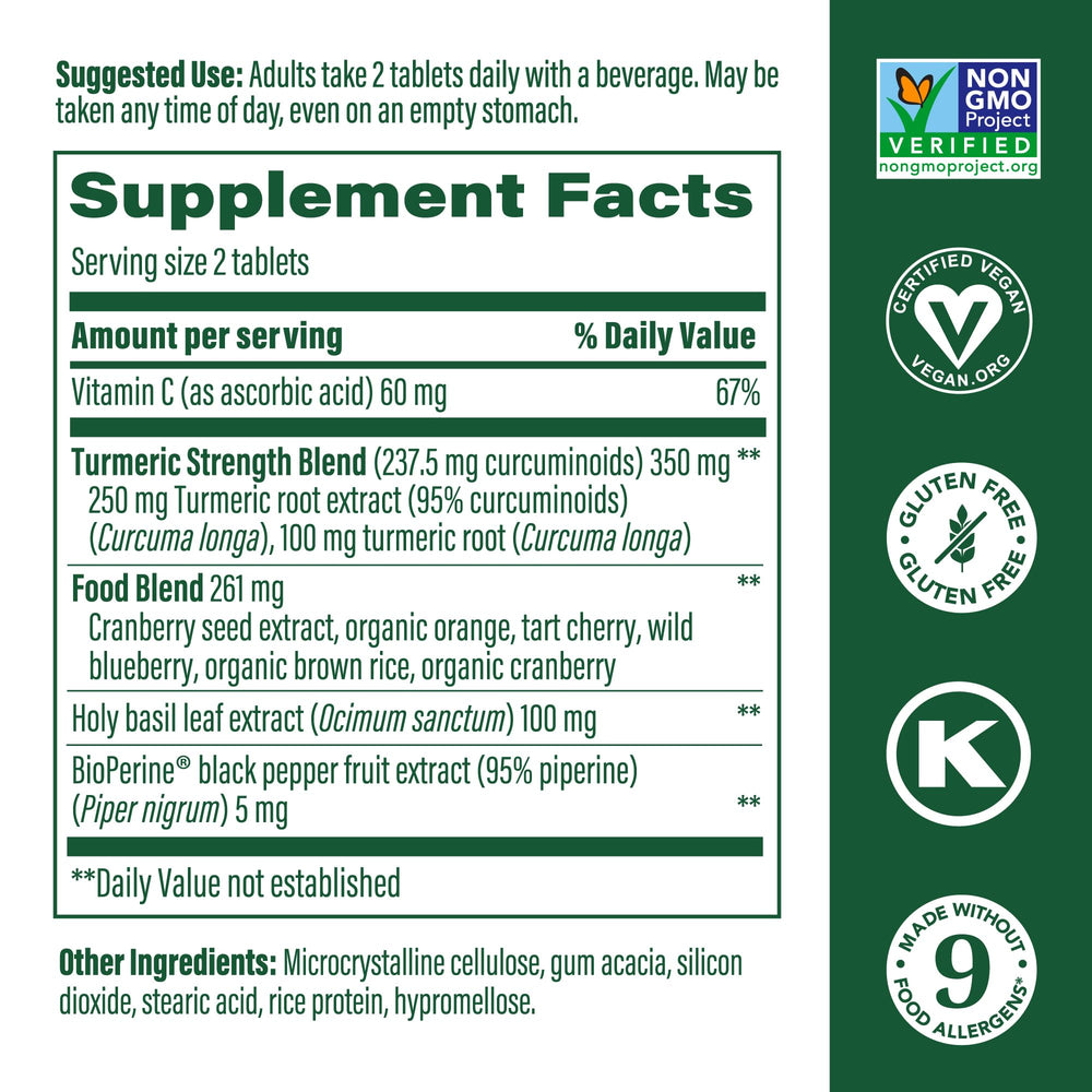 Bioperine and Vitamin C support absorption of curcuminoids