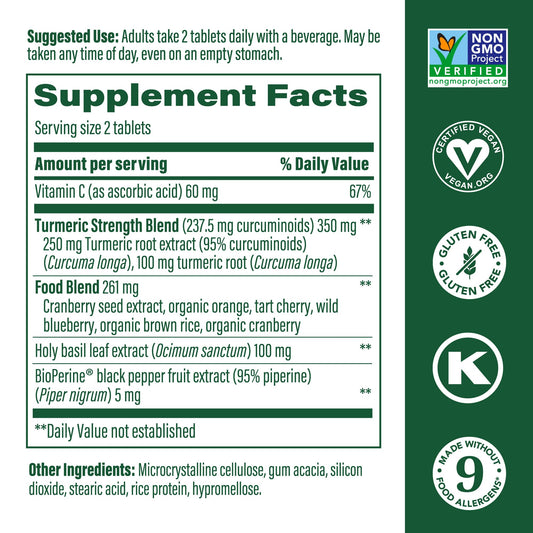 Bioperine and Vitamin C support absorption of curcuminoids