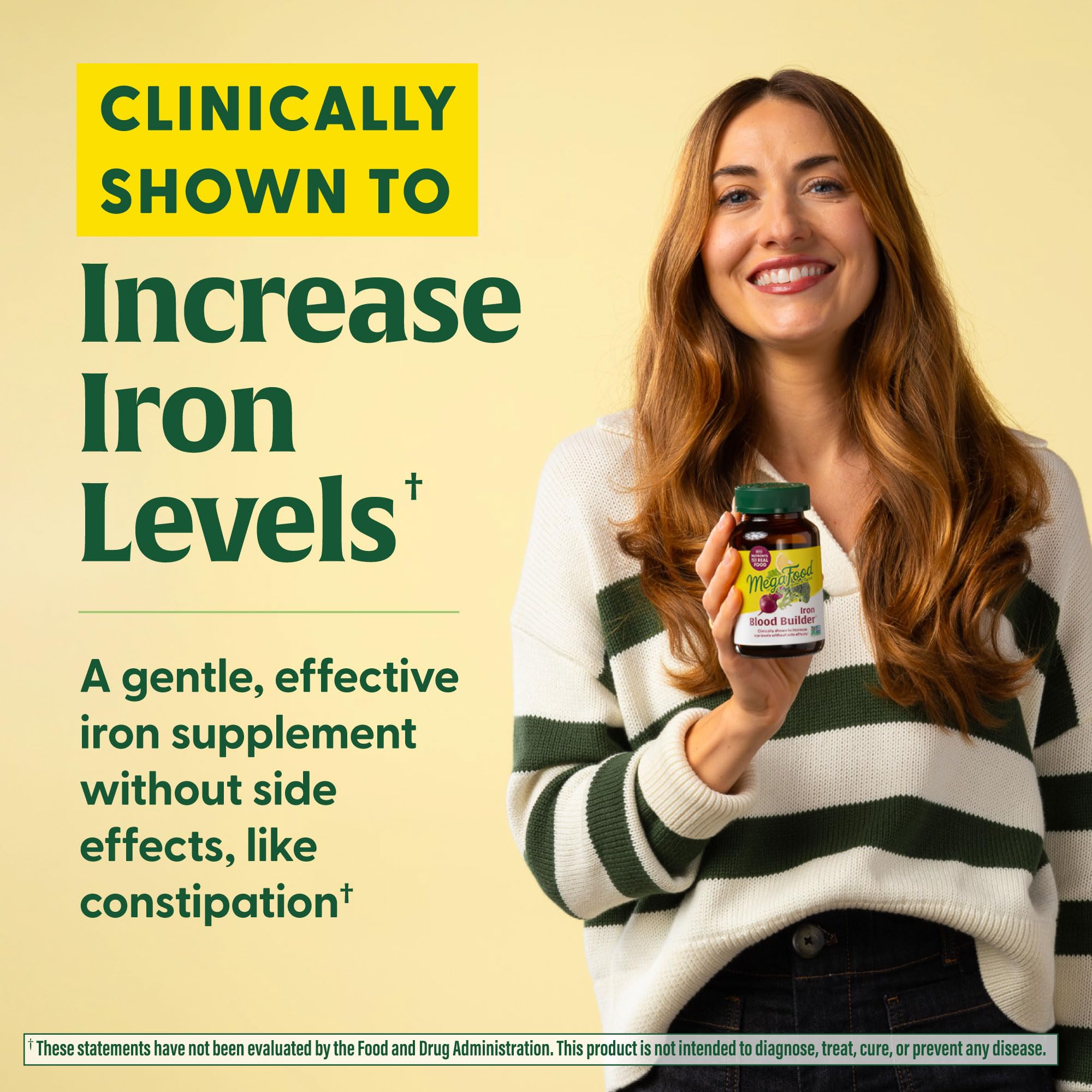 Nutrition facts showing 26 mg iron per serving