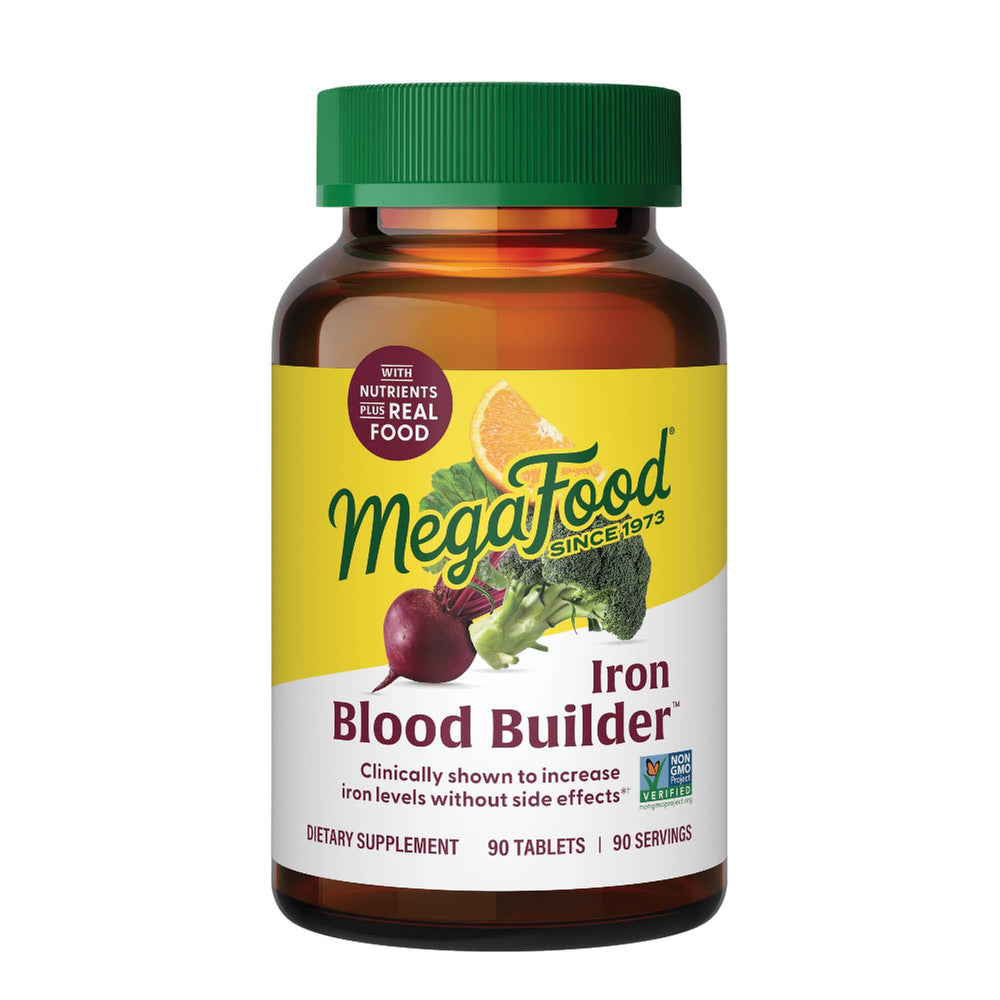 Front view of MegaFood Blood Builder iron tablets