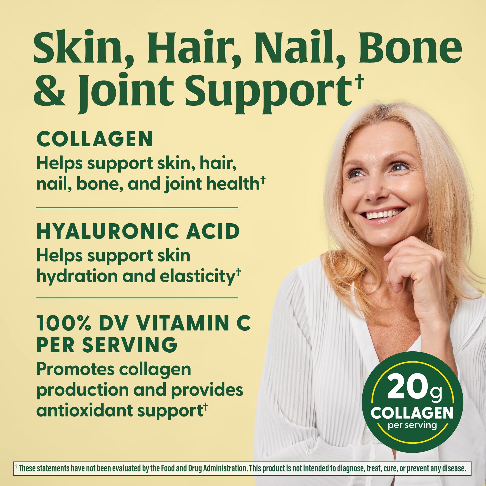Hydrolyzed collagen peptides close-up for absorption