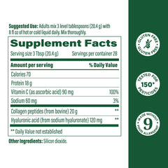 Close-up of MegaFood Collagen Powder unflavored 20oz bottle