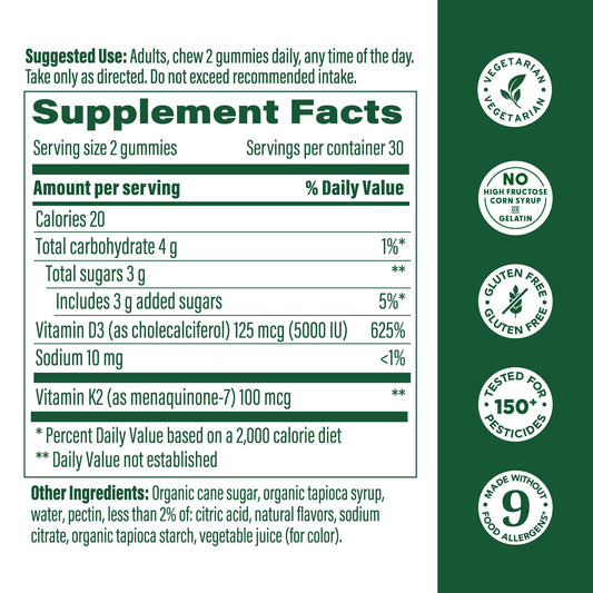 MegaFood D3 K2 peach gummies bottle and label