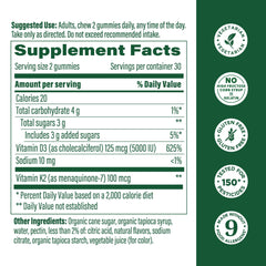 MegaFood D3 K2 peach gummies bottle and label