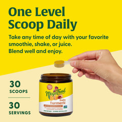 Vegan, allergen-free turmeric supplement label on bottle